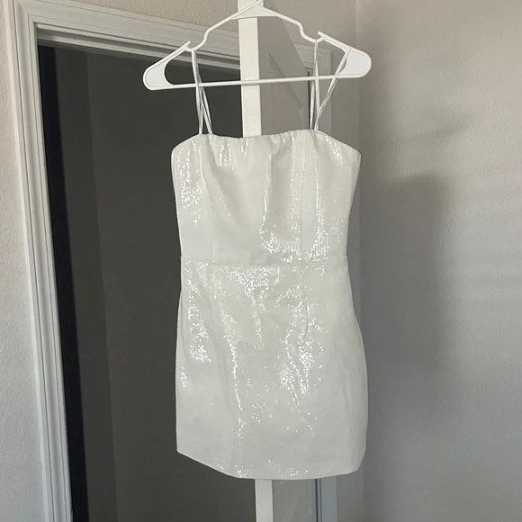 Lulu's Pristine Dazzle Ivory Sequin Strapless Mini Dress - Picture 2 of 5